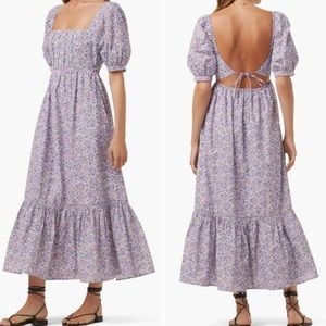NEW Favorite Daughter Mirka Organic Cotton Sundress Purple Floral Square Neck